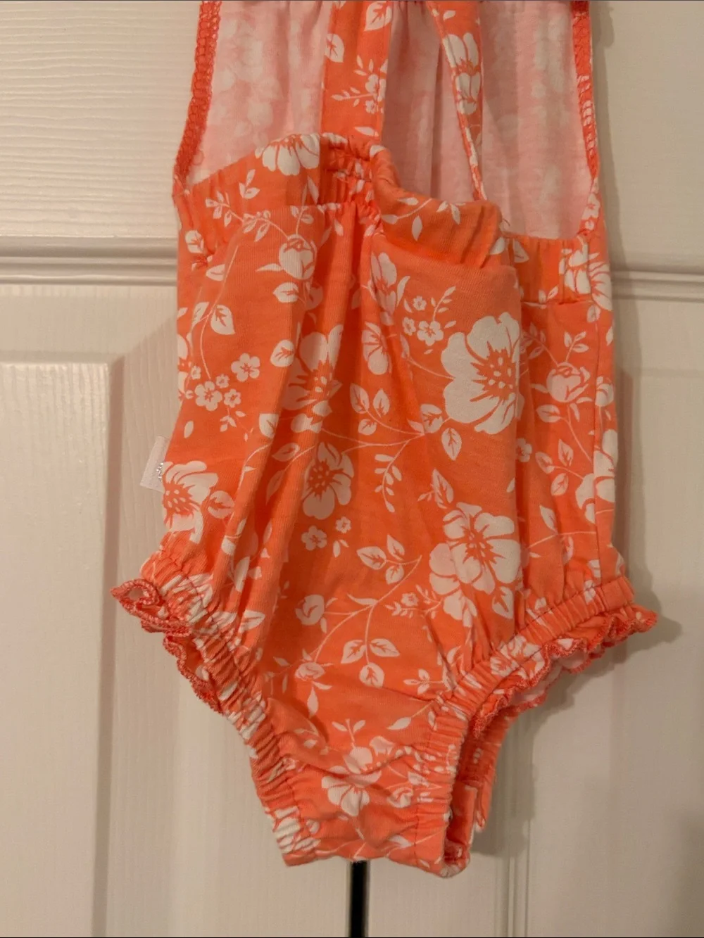 Duck Duck Goose  Floral Sleeveless Baby Romper with Button Straps